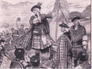 Jarlen af Mar hæver Pretenders standard AD 1715 af Walter Paget